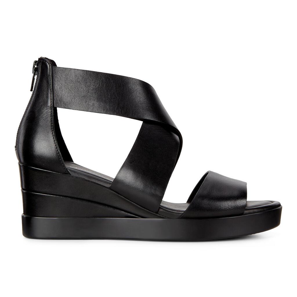 Ecco Shape Plateaus Womens Wedge Sandals In Black Sales - India WQY-139508